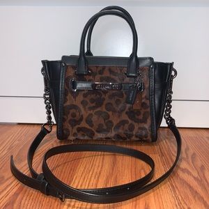 Small black / animal print bag